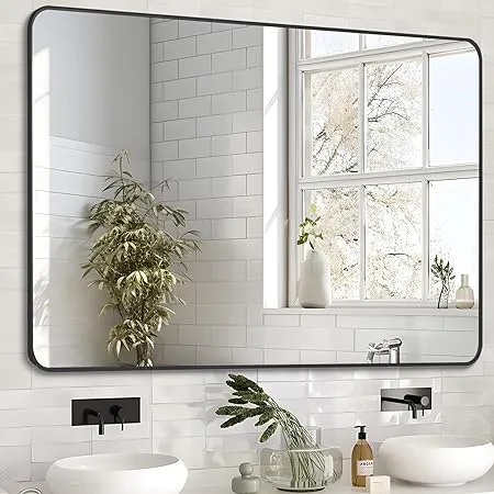 Square Framed Bathroom Wall Mirrors Aluminum Frame (Horizontal/Vertical)