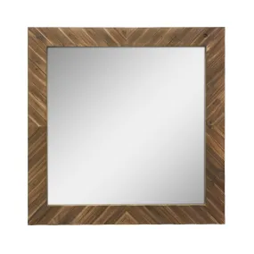 Square Wood Chevron Mirror - 20 inch