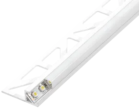 SQUARELINE LED Basic Edging Profile 7/16 in - White - Aluminum - Tile Edge Trim - by Dural