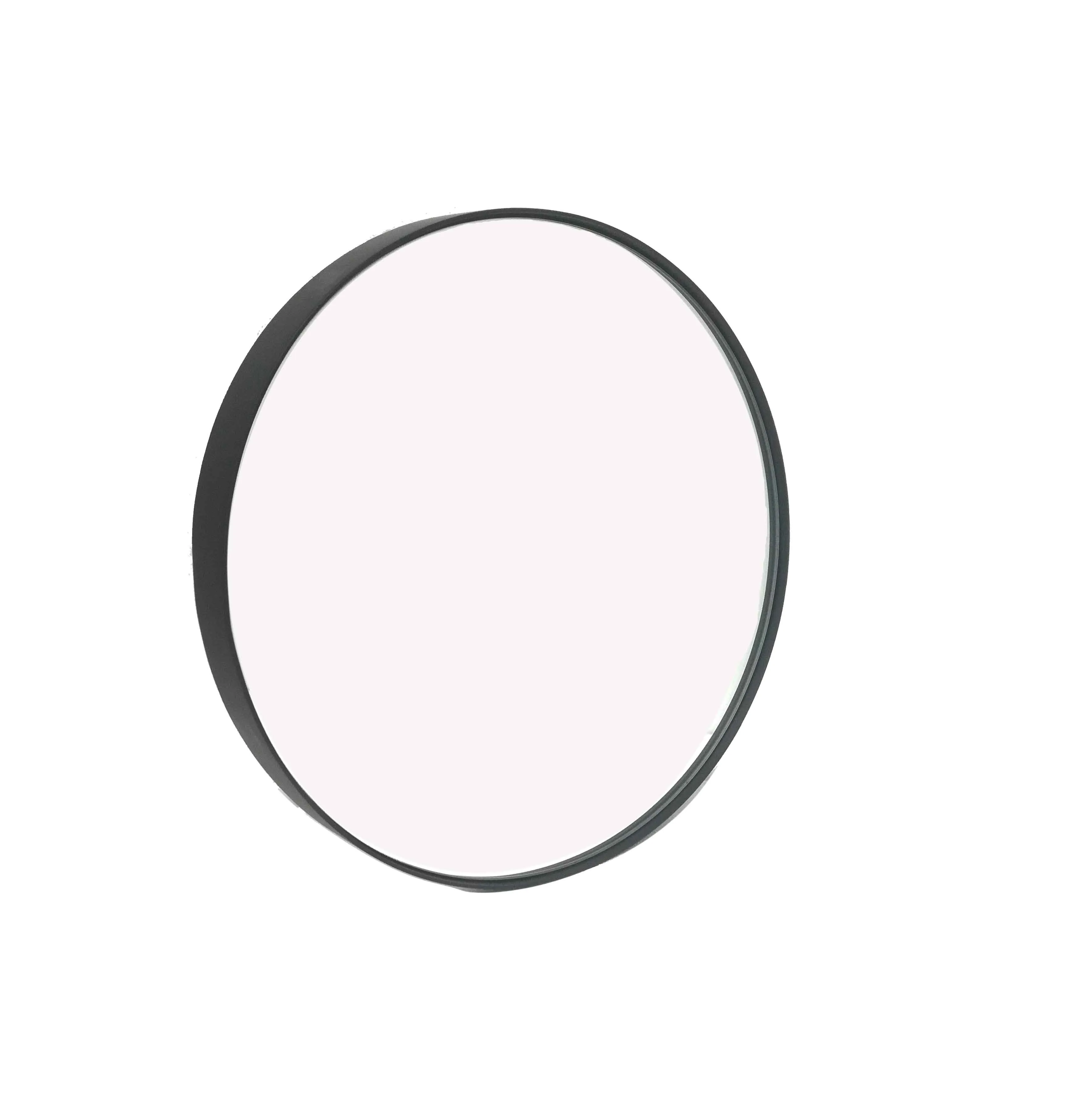 Studio Round Wood Accent Wall Mirror, Black