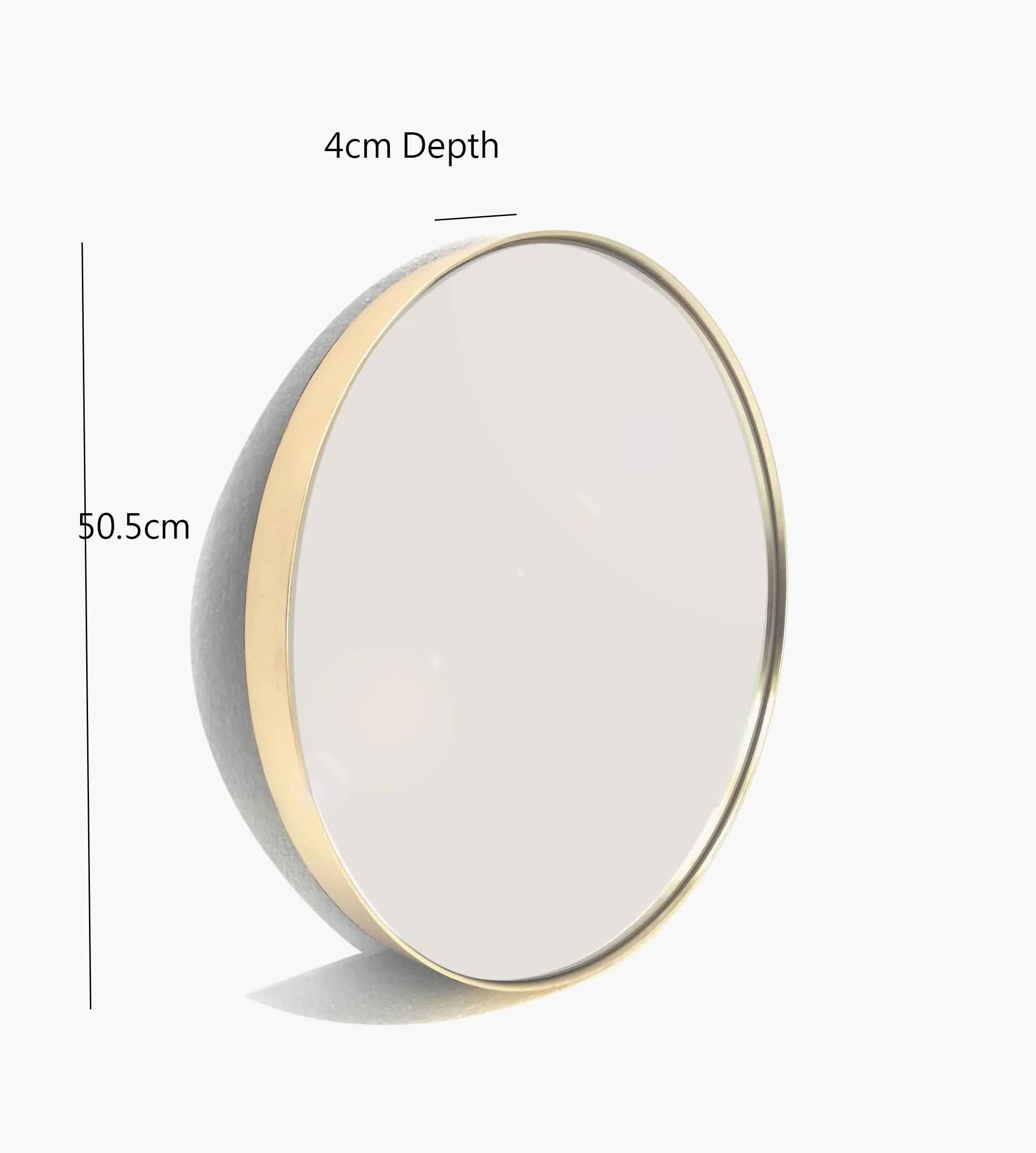Studio Round Wood Accent Wall Mirror, Gold