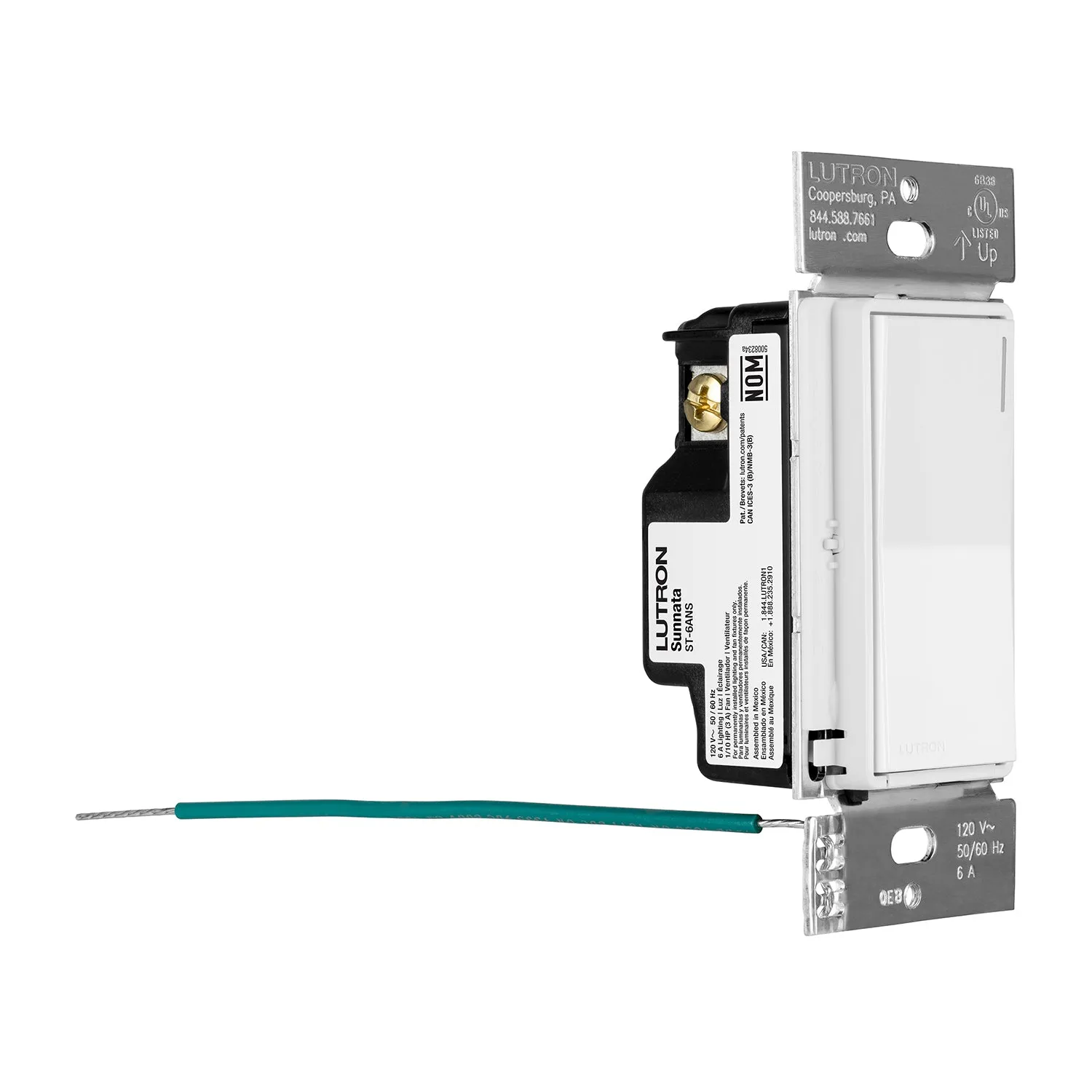 Sunnata Single Pole/Multi-Location Rocker Light Switch, White