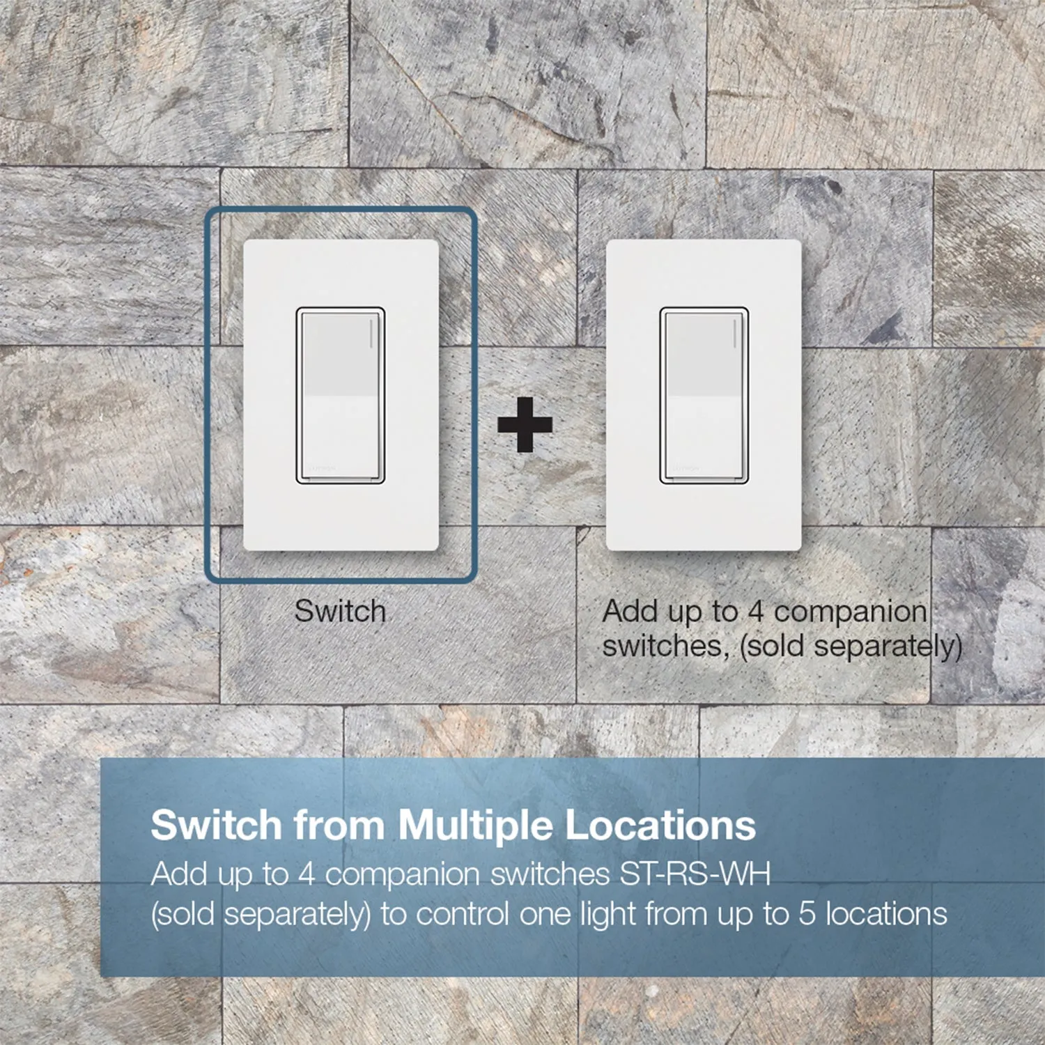 Sunnata Single Pole/Multi-Location Rocker Light Switch, White