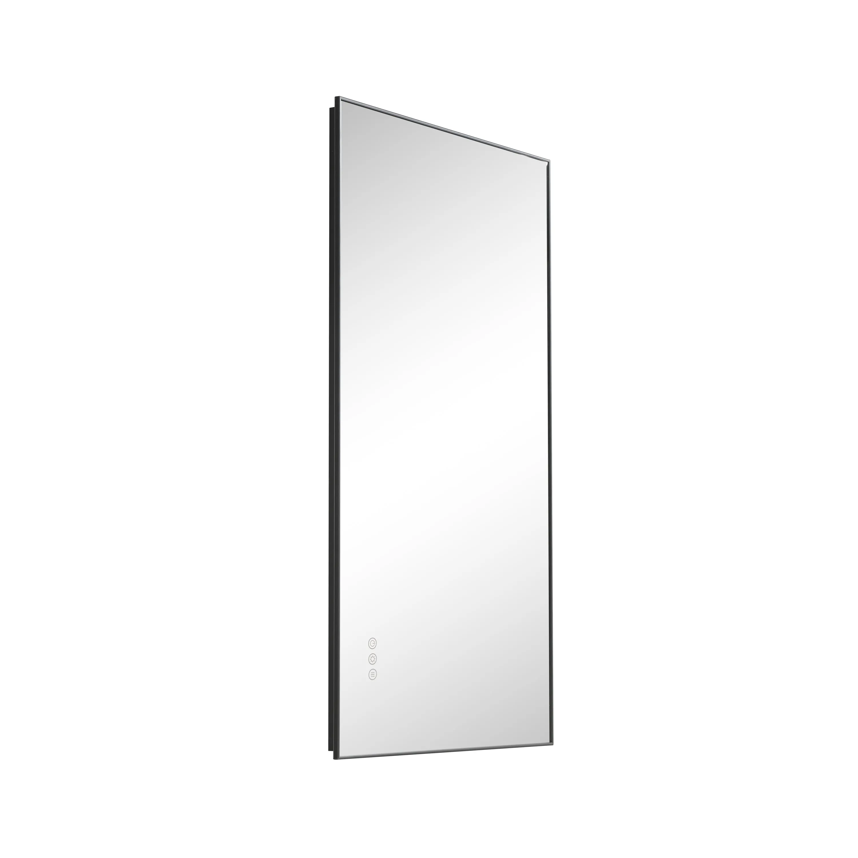 Super Bright Led Bathroom Mirror with Lights,Metal Frame Mirror Wall Mounted Lighted Vanity Mirrors for Wall,Anti Fog Dimmable Led Mirror for Makeup,Vertical/horizontalGunGray Metal