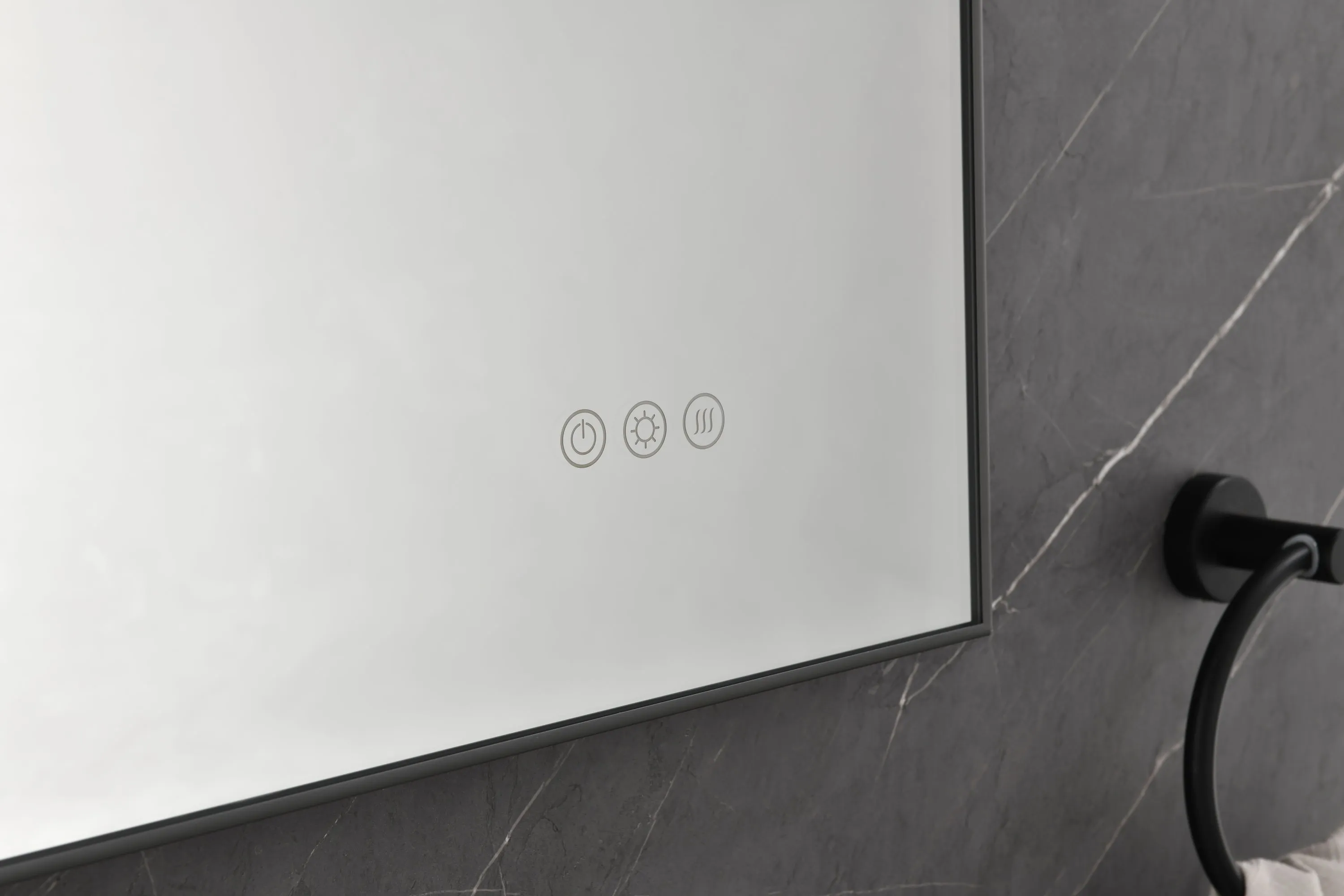 Super Bright Led Bathroom Mirror with Lights,Metal Frame Mirror Wall Mounted Lighted Vanity Mirrors for Wall,Anti Fog Dimmable Led Mirror for Makeup,Vertical/horizontalGunGray Metal