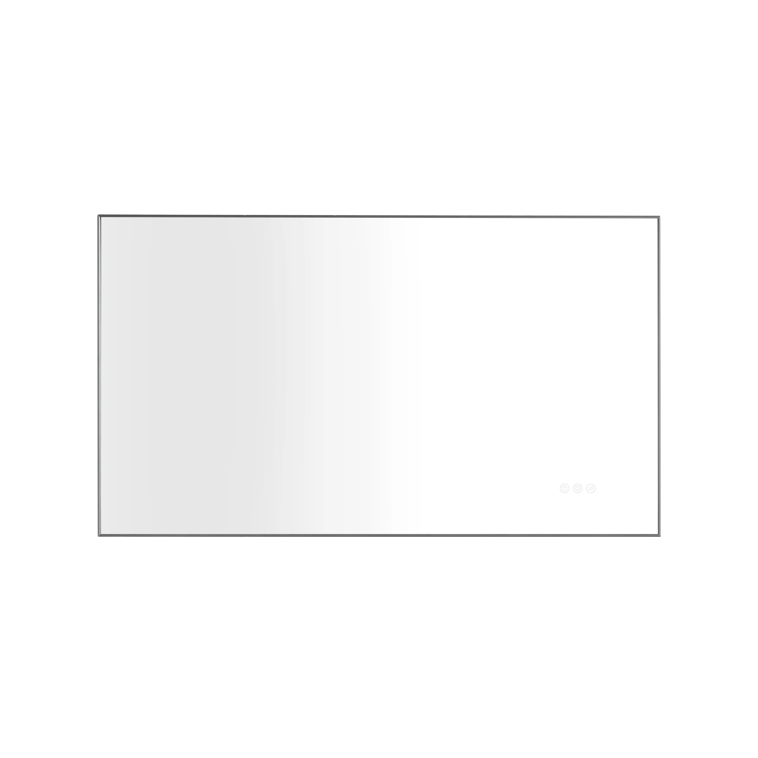 Super Bright Led Bathroom Mirror with Lights,Metal Frame Mirror Wall Mounted Lighted Vanity Mirrors for Wall,Anti Fog Dimmable Led Mirror for Makeup,Vertical/horizontalGunGray Metal