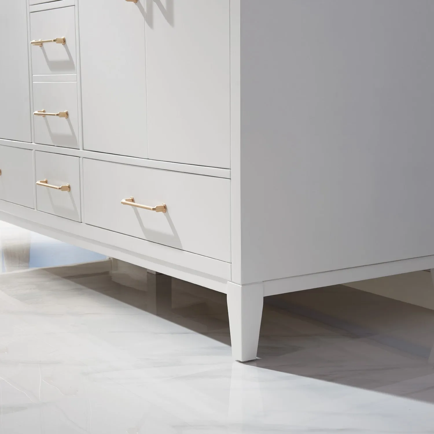 Sutton 60" Double Bathroom Vanity Set with Marble Countertop
