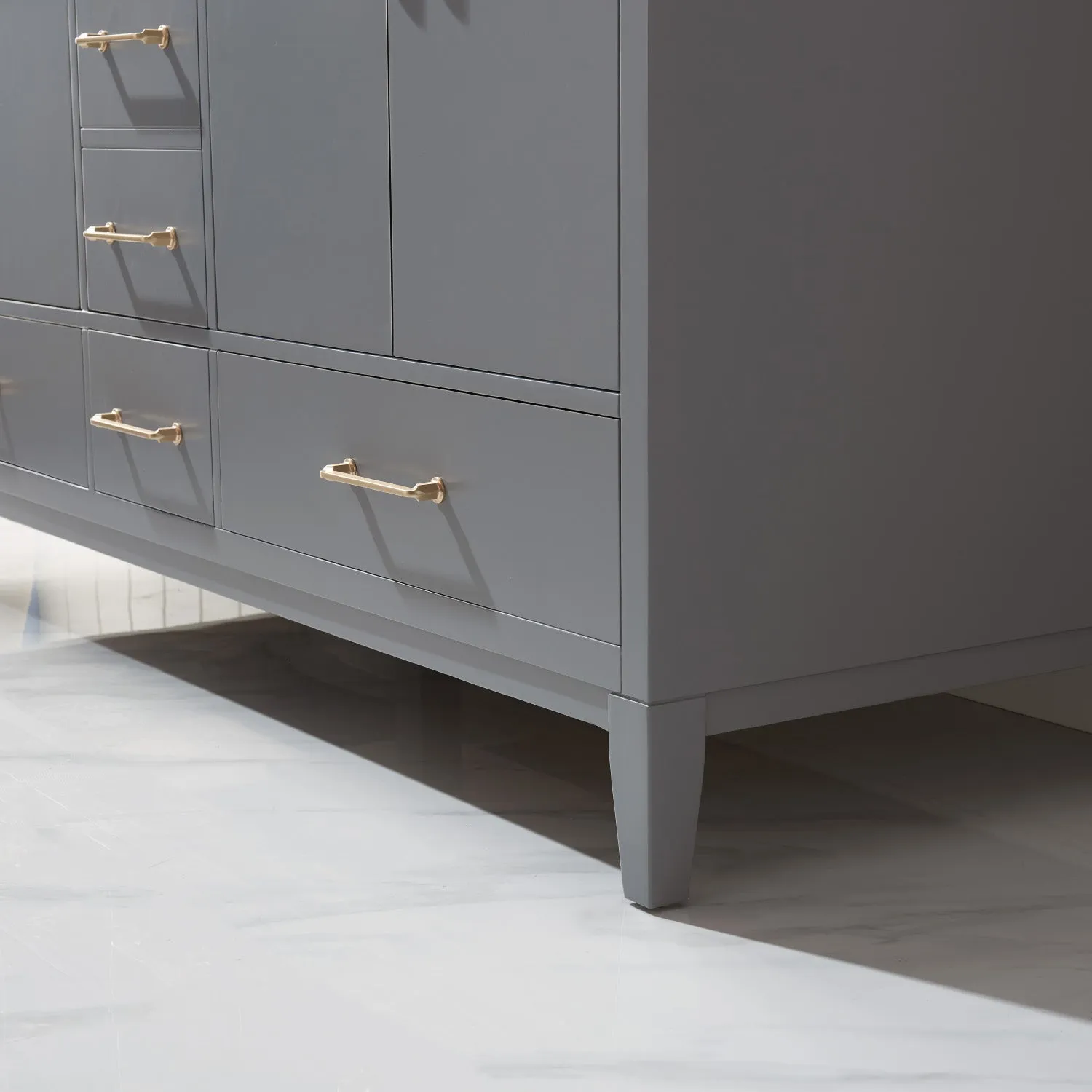 Sutton 60" Double Bathroom Vanity Set with Marble Countertop