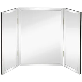 Trifold Vanity Mirror - 28 X 40 Inches Tri-Fold Tabletop Mirror Or Wall-Mount Mirror With