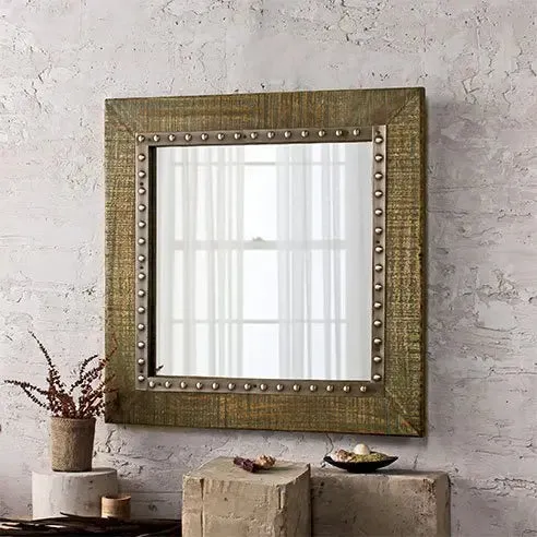 Vintage HandCrafted Bathroom Mirror 26" W X 26" H