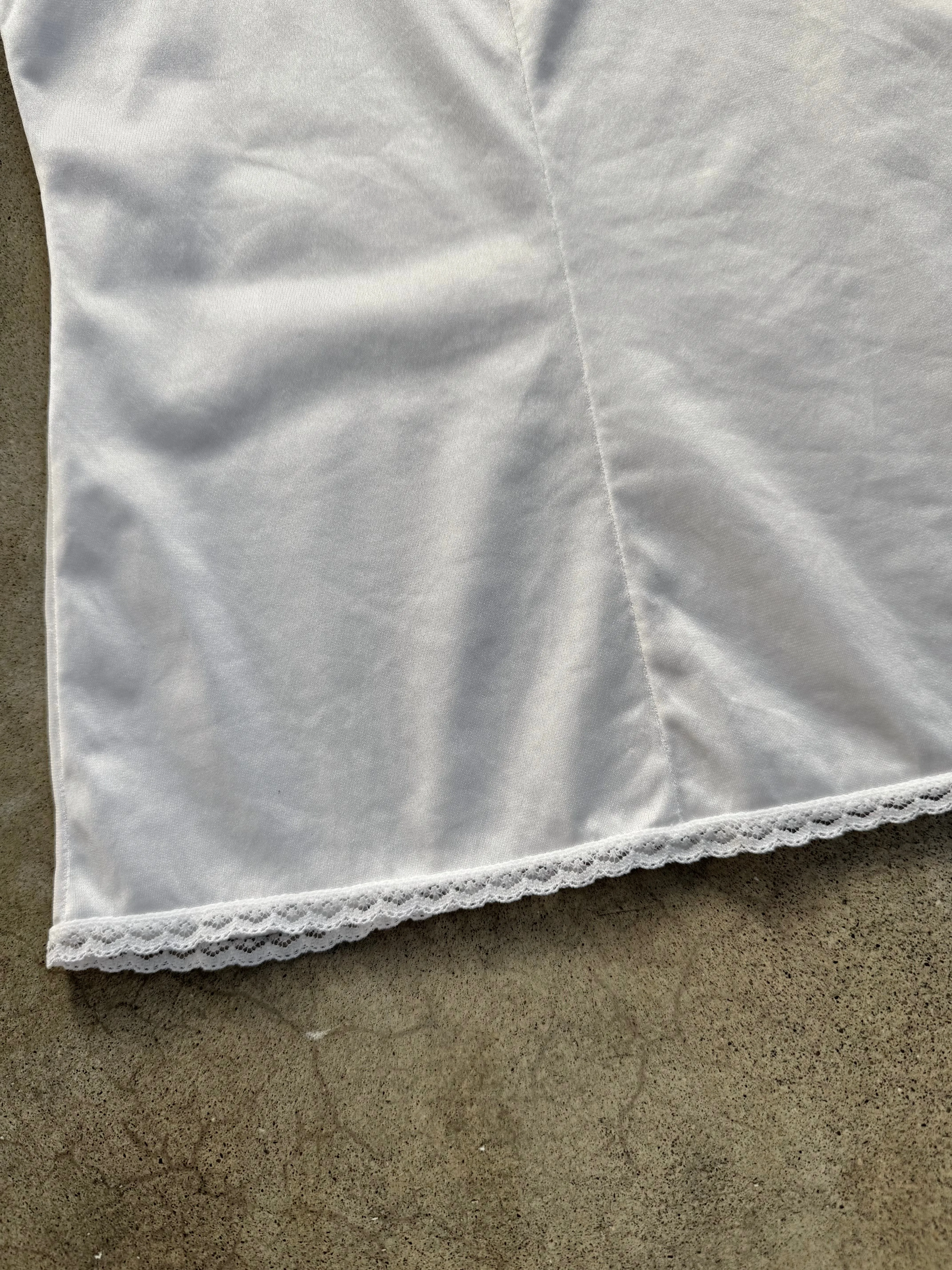 Vintage Vanity Fair White Lace Trim Nylon Camisole (L)