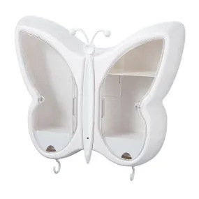 Wall Mounted Butterfly Shape Organiser Makeup Unit Waterproof Bathroom