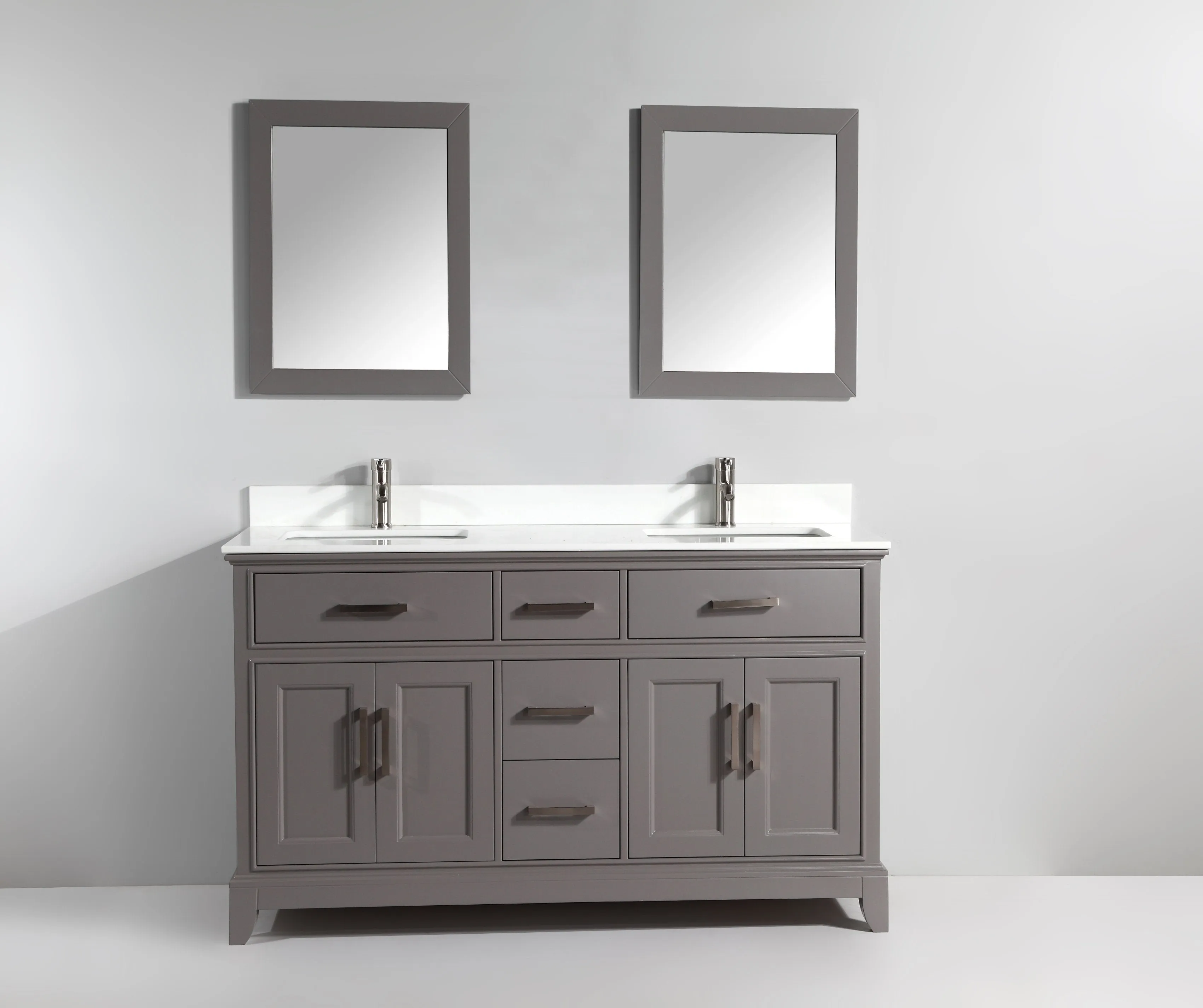 Washington 72" Double Sink Bathroom Vanity Set with Sink and Mirrors