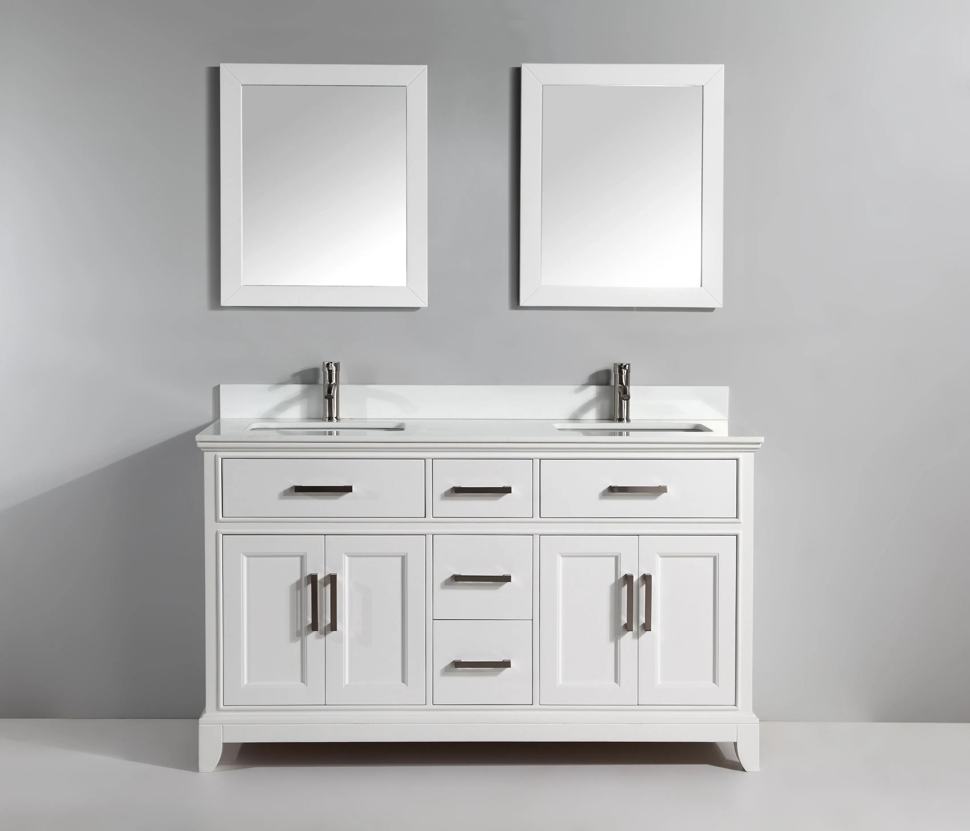 Washington 72" Double Sink Bathroom Vanity Set with Sink and Mirrors