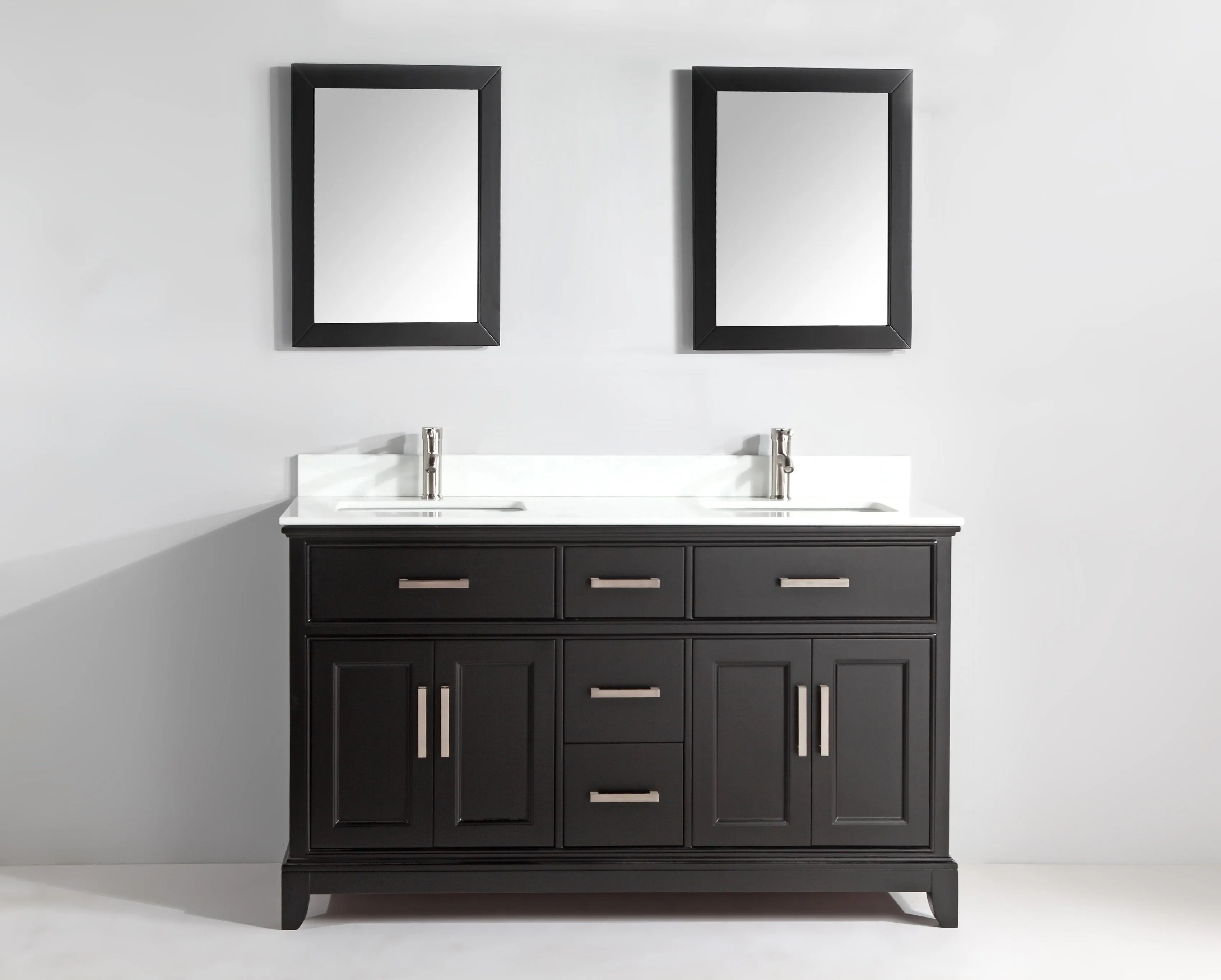 Washington 72" Double Sink Bathroom Vanity Set with Sink and Mirrors