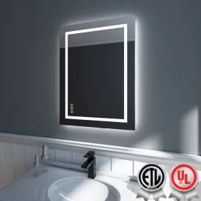 Waterpar® 24 in. W x 32 in. H Rectangular Frameless Wall Bathroom Vanity Mirror with Backlit and Front Light