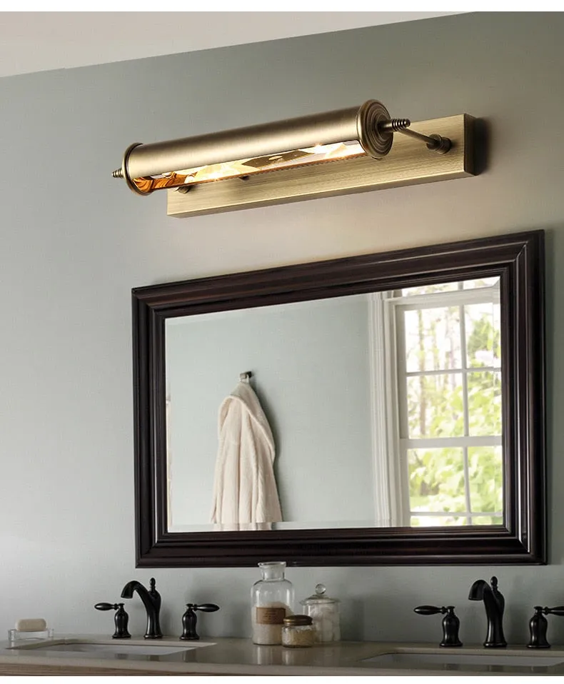 WCUS Vintage Bronze Bathroom Light Replaceable E14 Bulb