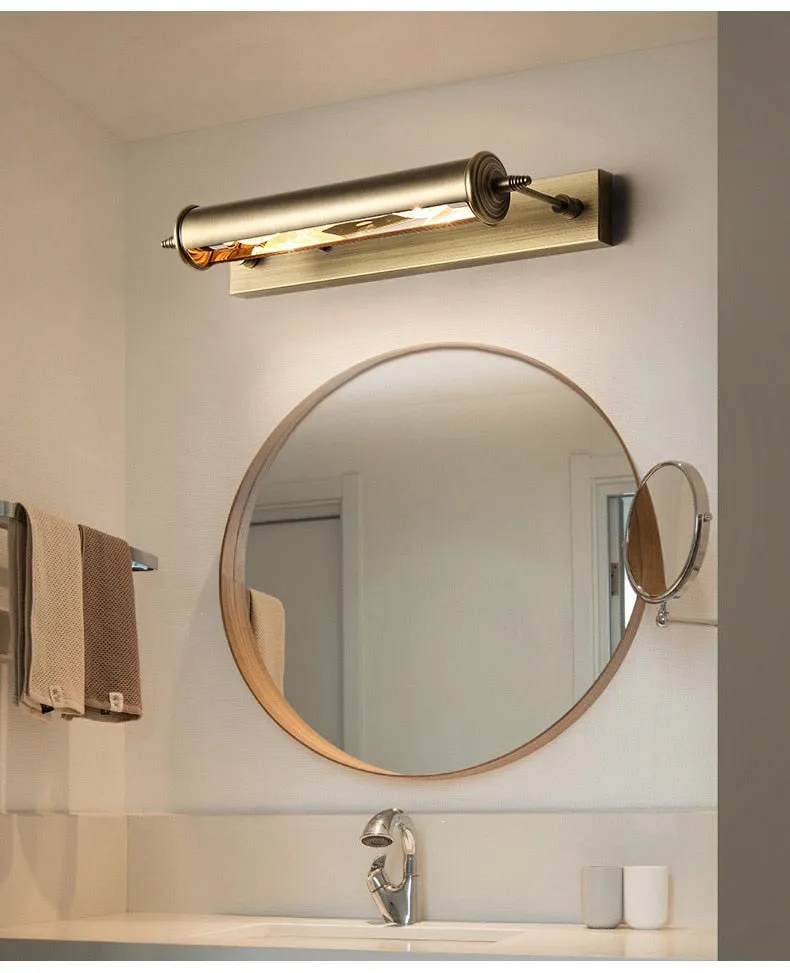 WCUS Vintage Bronze Bathroom Light Replaceable E14 Bulb