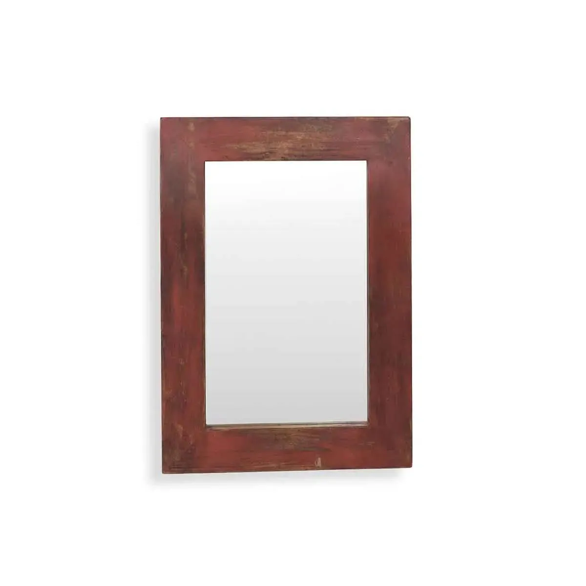 Weathered Red Bath Mirror