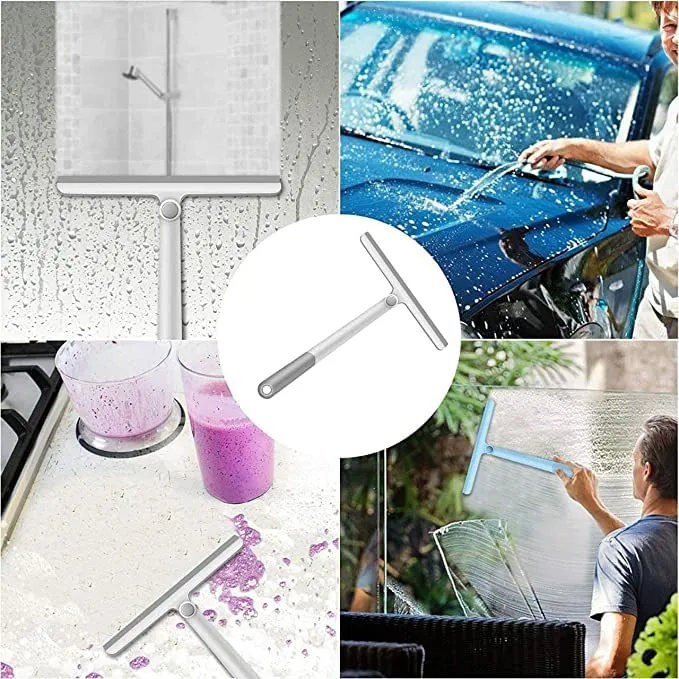 Wiper - UCRAVO 360° Rotatable Cleaning Glass Wiper Window Cleaner, Silicone Squeegee for Bathroom, Windows, and Car Glass, Window Squeegee, Mirror Scraper Brush with Soft Rubber (Multicolor)