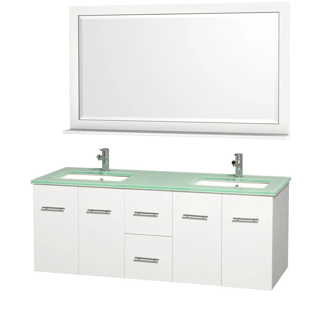 WYNDHAM COLLECTION Centra 60-inch double bathroom vanity set - White