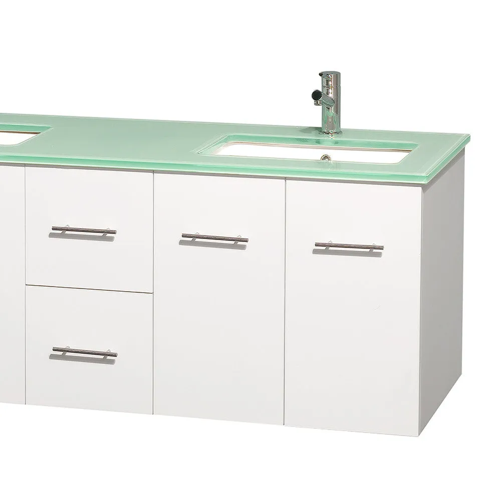 WYNDHAM COLLECTION Centra 60-inch double bathroom vanity set - White