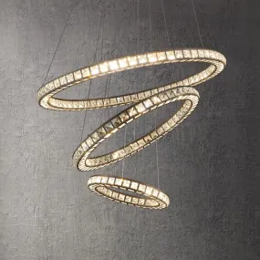 YLK Montaña New modern ring design black crystal decor suspension