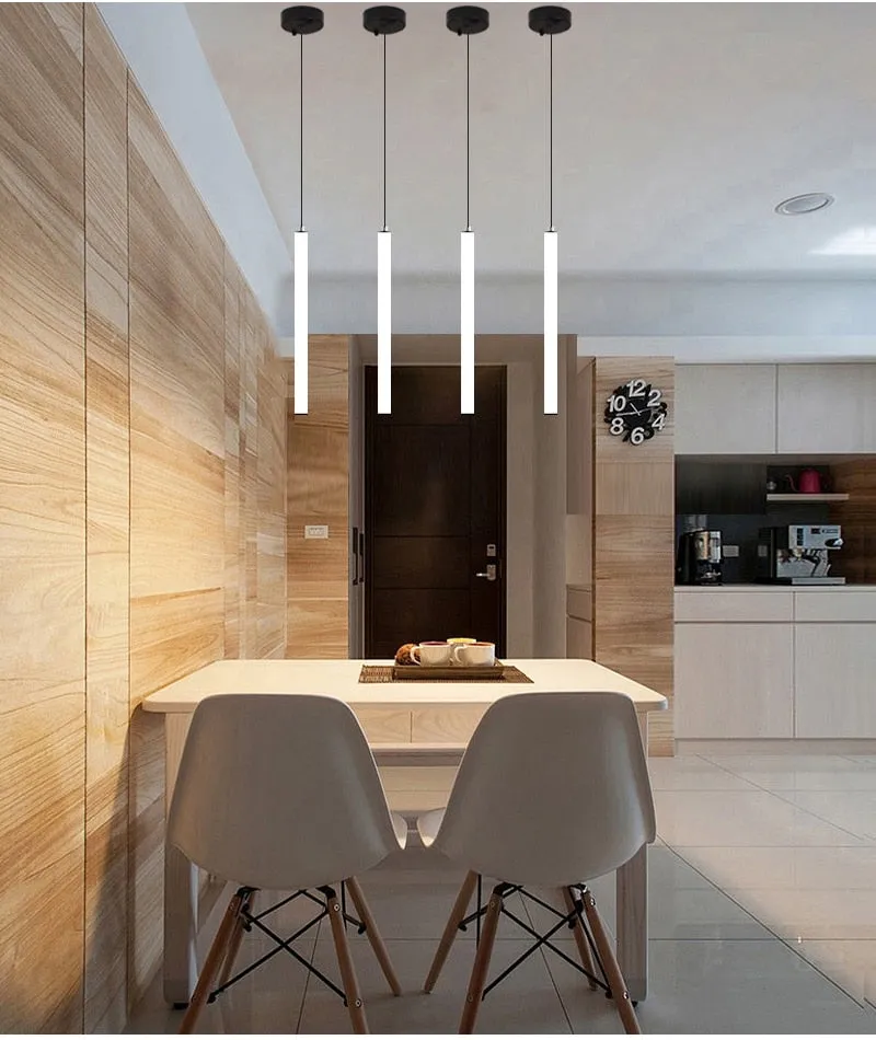 YLK Tube modern long led chandelier for luxury black led strip light