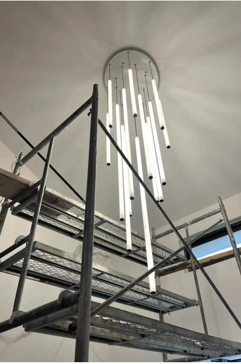 YLK Tube modern long led chandelier for luxury black led strip light