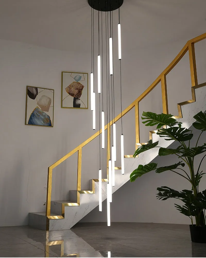 YLK Tube modern long led chandelier for luxury black led strip light