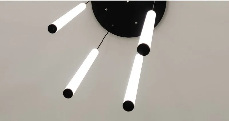 YLK Tube modern long led chandelier for luxury black led strip light