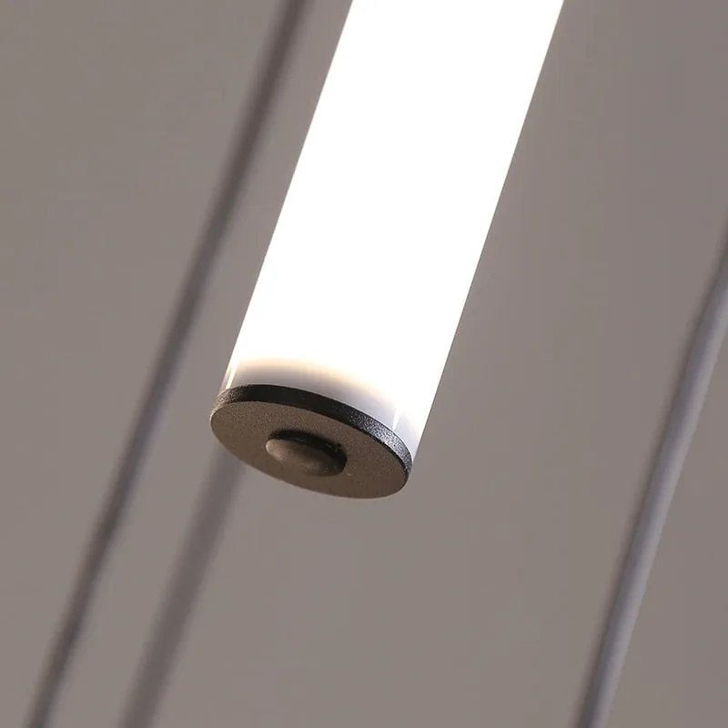 YLK Tube modern long led chandelier for luxury black led strip light