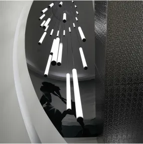 YLK Tube modern long led chandelier for luxury black led strip light