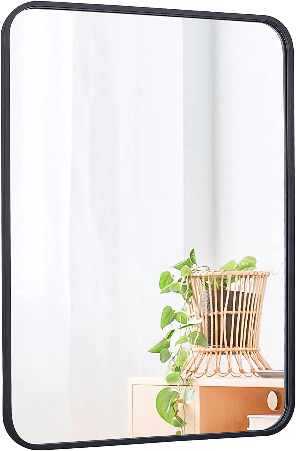 ZENY™ 22x30 Inch Black Wall Mirror for Bathroom, Wall Mounted Rectangular Entryways Decor Vanity Mirrors with Stainless Steel Metal Frame and Rounded Edge