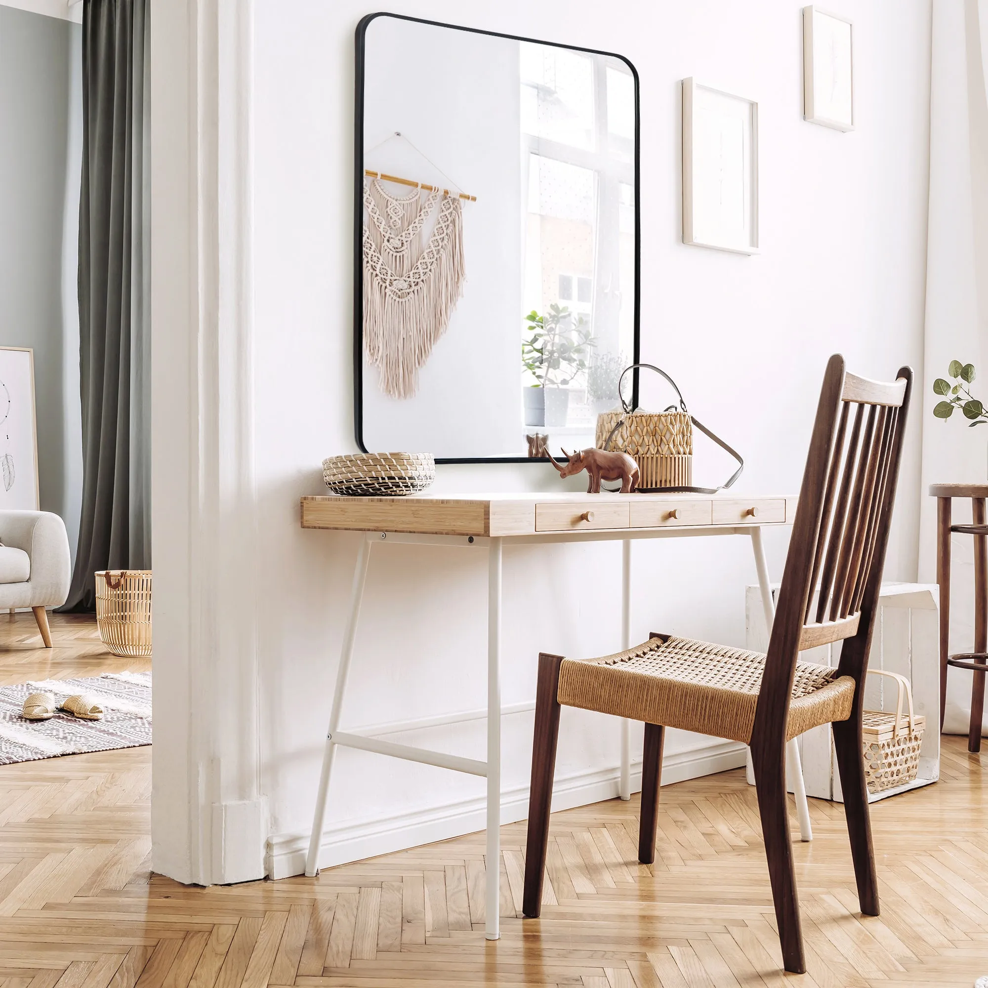 ZENY™ 24" x 36" Rectangular Wall Mirror with Metal Frame for Entryways, Bathrooms, Living Rooms