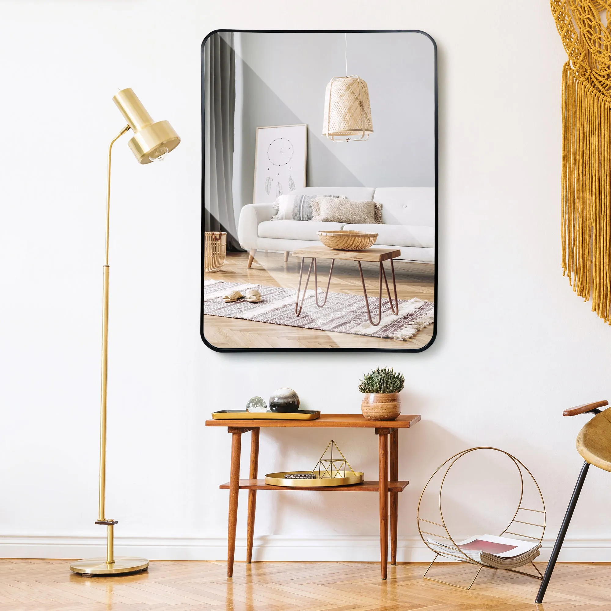 ZENY™ 24" x 36" Rectangular Wall Mirror with Metal Frame for Entryways, Bathrooms, Living Rooms